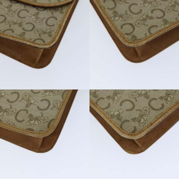 CELINE C Macadam Canvas Shoulder Bag Beige - Picture 10 of 12